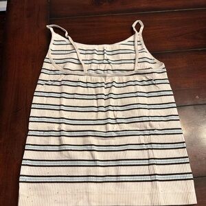 Striped White and Black Women's Top